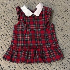 Janie and Jack Red and Blue Plaid Top sz 6